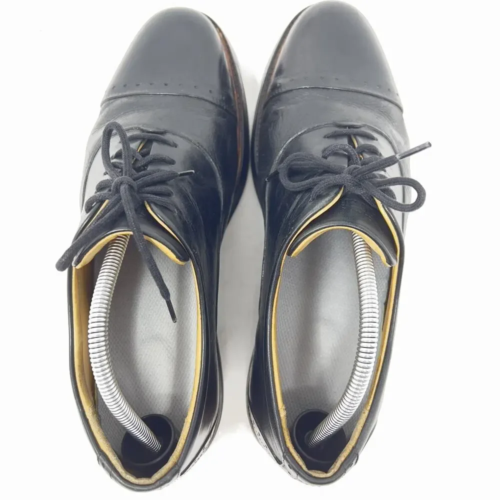 Samuel Hubbard Mens Market Cap Toe Black Leather Oxford Dress Shoes 11 US 45 EUR